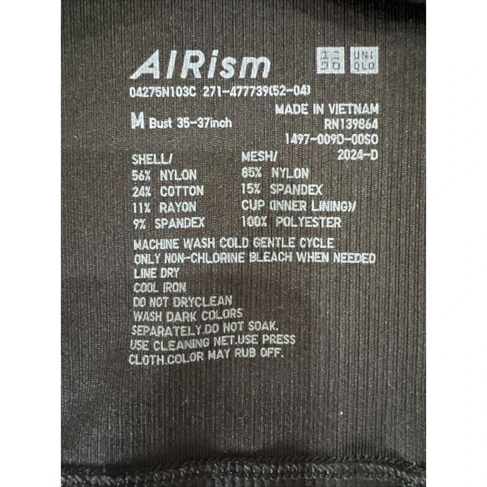 NWT!  Uniqlo Open Back Halter Bra Top Black Tank Women’s Size M - Picture 6 of 6